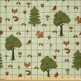 thumbnail image 2 of Ambesonne Woodsy Fabric by the Yard Microfiber, Woodland Animals in Nature, 3 Yards, Beige Fawn, 2 of 2