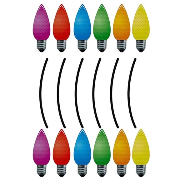 MEIBUTYUP Magnetic Reflective Car Stickers, 18pcs Assorted Colors, Christmas Theme Decorative Set for Vehicles