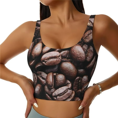 Sports Bras For Women  Coffee Bean Workout Crop Tank Tops  U Back Sports Bra Athletic Tops
