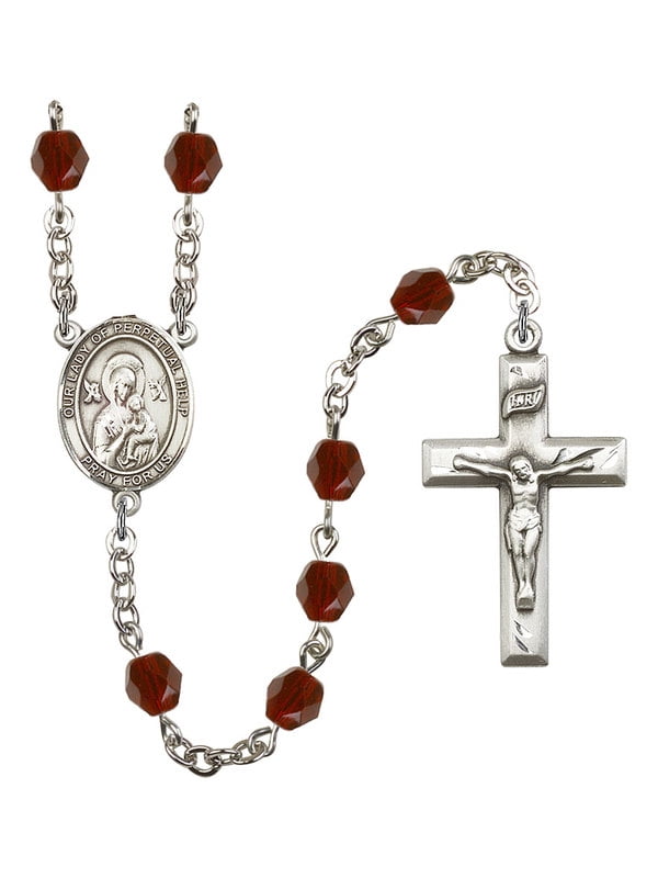 Bonyak Jewelry Red Our Lady of Perpetual Help Rosary Boxed 