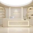 thumbnail image 2 of Computer Reception Desk Office Coffee Beauty Church Pulpit Service Desk Shop Counter Gaming Tasca Bancone Bar Wood Furniture My Lux Decor Round, 2 of 7