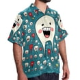thumbnail image 2 of Tiny teeth Men's Casual Printed Button Down Short Sleeve Summer Beach Shirt, Unisex, 2 of 6