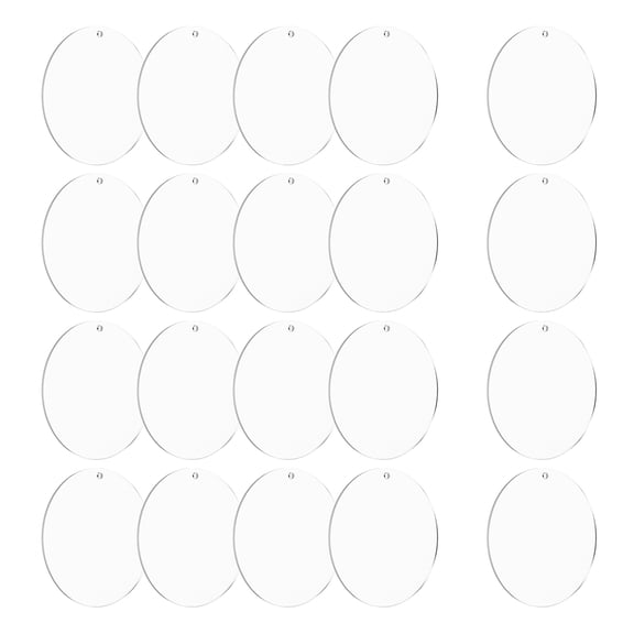 Uxcell Acrylic Keychain Blanks, 20Pcs 3 Inch Round Clear Acrylic Keychains 2mm Thick Circle Discs Blanks