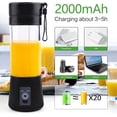 thumbnail image 4 of Licuadora para Batidos y Smoothies: Taza de licuadora exprimidora de viaje de tamaño personal con USB recargable pequeña mini licuadora eléctrica individual para jugo comida para bebés gimnasio viajes JM, 4 of 5