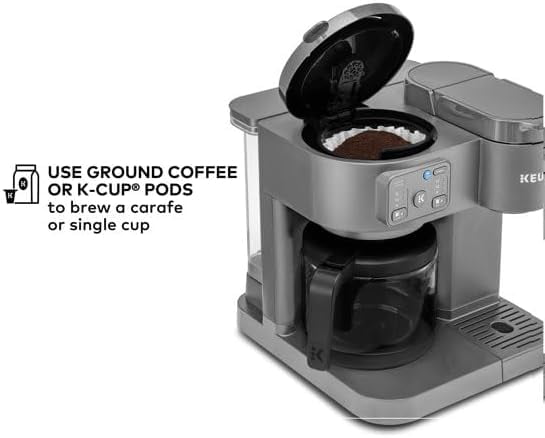 KeurigK-Duo Essentials, Hot & Iced Single-Serve KCup Pod Coffee Maker & Carafe, Moonlight Grey