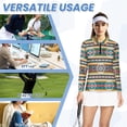 thumbnail image 6 of Uorisanigo Striped Tribe Women's Long Sleeve Golf Shirt Soft Casual Women's Dry-Fit Golf Polo Shirts Comfortable Outing Wear for Workout Sports Size S, 6 of 7