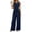 F165 Navy, variant on Likimi Two Piece Sets For Women Summer Casual V Neck Solid Color Sleeveless Vest With Pants Breathable Outfit Set Khaki Size L