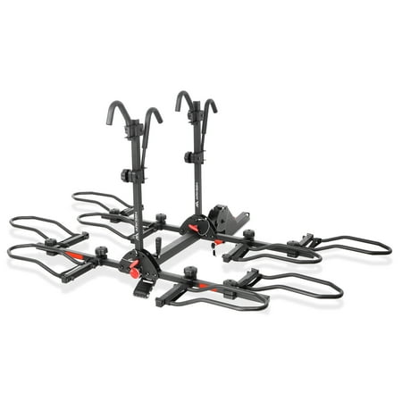 UPC: 0192928041583 | Arksen 2 Hitch Mounted Foldable Rack Quick Release Handle Smart Tilting 4-Bike Platform Style Carrier for Standard Fat Tire and Electric Bicycles -300 lbs Heavy Weight Capacity