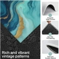 thumbnail image 3 of Blue Marble Gold Wave Pattern Kitchen Rugs Sets Of 3,Kitchen Runner Rugs Non Skid Washable,Decorative Kitchen Floor Mats for Kitchen,Sink,Laundry,17"x30"+ 17"x47" + 17"x59", 3 of 6