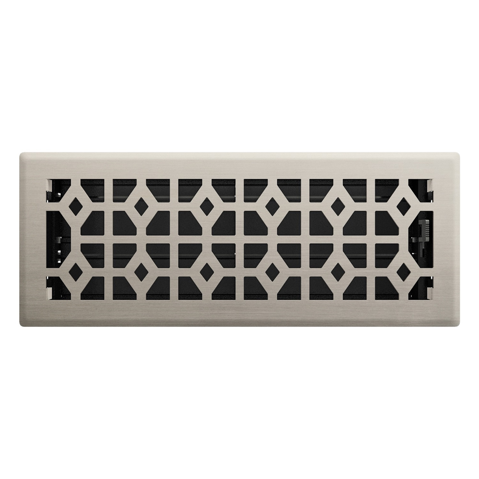 Imperial 4in x 12in Templar Style Brushed Nickel Metal Rectangular Floor Register (2 PACK)