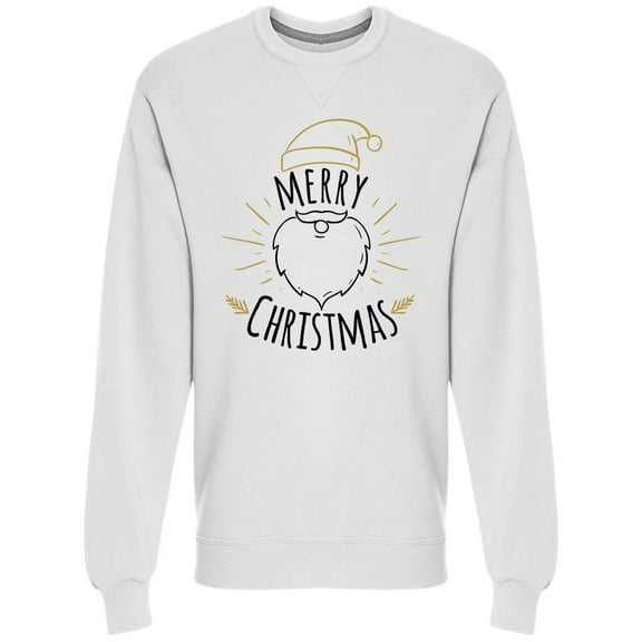 Merry Christmas Santas Hat Sweatshirt Men -Image by Shutterstock, Male Small