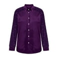 thumbnail image 3 of PMVFHDE Women Velvet Long Sleeve Sequin Button Front Lapel Shirts For Women Glitter Party Holiday Shiny Top Purple,XL, 3 of 5