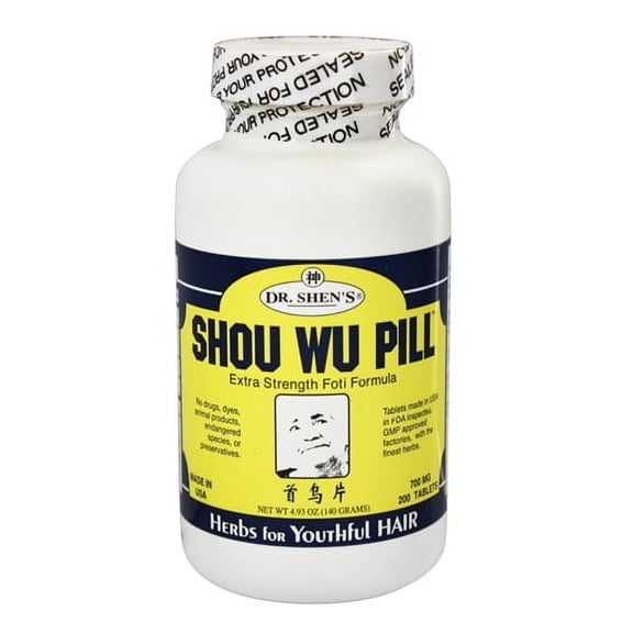 Dr. Shens Shou Wu Pill Youthful Hair 700 Mg Tablets - 200 Ea