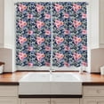 thumbnail image 2 of Ambesonne Victorian Kitchen Curtains, Pink Roses Retro Camo, 55"x39", Violet Blue Sage Green, 2 of 3