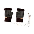 thumbnail image 4 of Guantes USB calentados de media palma de doble cara y espalda calefacción de clima frío Café, 4 of 8