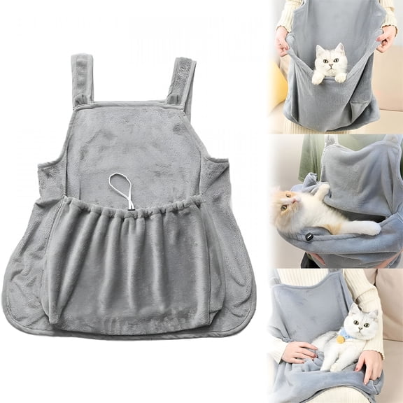 GASTROPOD Pet Cat Sling Carrier Dog Carrying Bag Small Pet Sling Carrier with Pocket Chest Shoulder Back Indoor for Kittens Puppies Light Grey