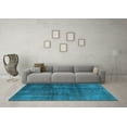 thumbnail image 3 of Ahgly Company Indoor Round Abstract Light Blue Modern Area Rugs, 7' Round, 3 of 4
