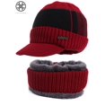 thumbnail image 4 of Luxtrada 2pcs/set Women Men Outdoor Newsboy Hat Winter Warm Thick Knit Beanie Cap Fleece Lined Skull Ski Cap & Winter Scarf, 4 of 9