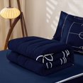 thumbnail image 5 of Homewish Soccer Ball Pattern Zipper Full Size Comforter Sets with Fitted Sheet and 2 Pillowcases For Kids,Football Court Zipper Bedding Set For Boys,Navy Blue Reversible,4 Pieces, 5 of 7