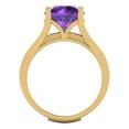 thumbnail image 4 of Clara Pucci 18K Yellow Gold Round Cut 3Ct Natural Amethyst Engagement Ring + Matching Band - Luxury Box Included, 4 of 7