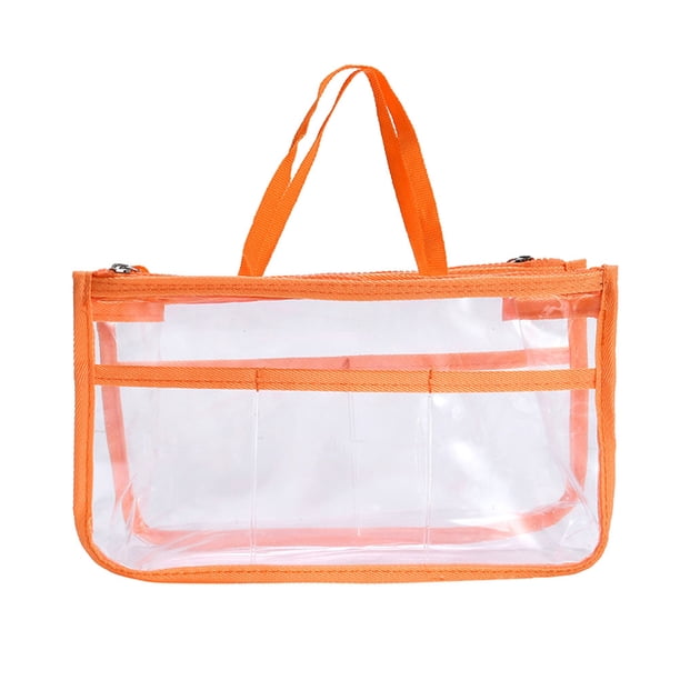 EeaseMX Bolsa de almacenamiento impermeable de EVA, portátil, para cosméticos, viajes, artículos de tocador, organizador de cosméticos, estuche de maquillaje (naranja)