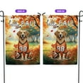 thumbnail image 2 of Hello Fall Golden Retriever Football Welcome Autumn with Leaves Pumpkins Garden Flag 12x18in Double Sided Goldens Dog Lover Gifts Idea Outdoor Decor - 00012, 2 of 5
