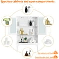thumbnail image 5 of YYEAN  Over The Toilet Storage Cabinet with Double Tempered Glass Doors and Adjustable Shelf, Freestanding Bathroom Storage Rack, 66 Inches Height, 5 of 9