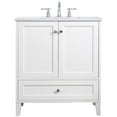 thumbnail image 4 of Pemberly Row Meuble-Lavabo de Salle de Bain Moderne à Dessus à Quartz Simple de 30 Pouces en Blanc, 4 of 15