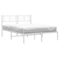 thumbnail image 3 of vidaXL Metal Bed Frame with Headboard White 53.1"x74.8", 3 of 6