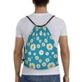 thumbnail image 2 of Kdxio Daisies Flowers Print Drawstring Backpack Bag,Waterproof Draw String Back Sack, Gym Drawstring Bags Swim Bag For Unisex, 2 of 9