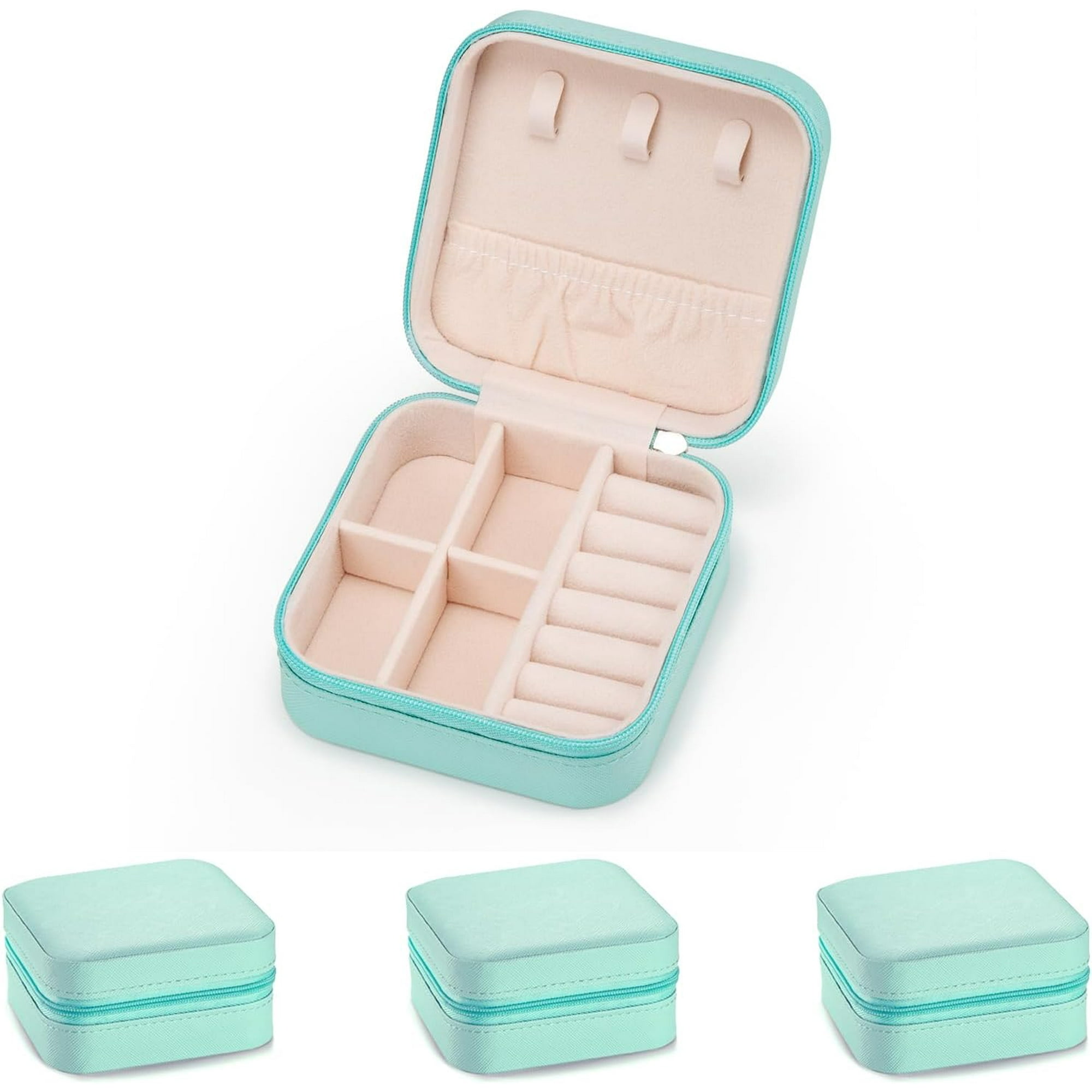 Boîte à Bijoux - DUOKON - Double Couche - Similicuir - Portable - Rose