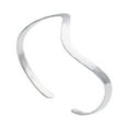 thumbnail image 3 of Silverly Hammered Sterling Silver Bangles for Women Solid 925 - Adjustable Silver Bracelet - Curved Wavy Cuff Bracelet - Contemporary Jewellery - Adjustable Silver Bangle for Teen Girls, 3 of 7