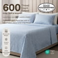 thumbnail image 3 of California Design Den 100% Cotton Sheets Set King - 600 Thread Count Sateen, Adult 4 Piece Bed Sheet Set - Urban Geometric, 3 of 9