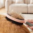 thumbnail image 4 of Short Dog Brush for Shedding, Pet Grooming Brush 9X2.5X1.5 in Dual Sided Pin Bristle Tool for Long Dogs, Cats Small Pets Green 1 Pack, 4 of 4