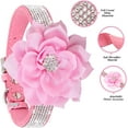 thumbnail image 3 of Cute Dazzling Sparkling Elegant Fancy Soft Suede Leather Bling Rhinestone Crystal Jeweled Pet Cat Dog Puppy Collar Dog Leash Combo Set, 3 of 4