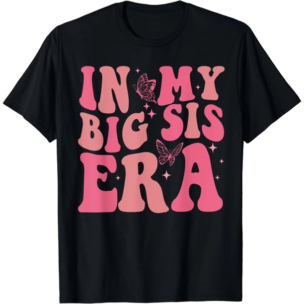 Camiseta de Hermana Mayor Era Retro Divertida para Baby Shower