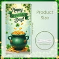 thumbnail image 2 of Green Hat St. Patrick's Day Banner Shamrock Pattern Clover Backdrop Orange Green Bow Tie Theme Background for St. Patrick's Day Party Irish Festival Celebration Photo Shoot, 2 of 9