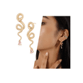 thumbnail image 1 of Aretes Xtellar Pendientes Serpiente Larga Rosa - Dorado 18k, 1 of 4