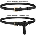 thumbnail image 6 of Women Leather Thin Belt for Dress Jeans Skinny Waist Belt for Women Ladies, 6 of 8