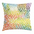 thumbnail image 1 of Leaves Throw Pillow Cushion Cover, Funky Floral Pattern in the Colors of All Seasons Refreshing Environment Ecology, Decorative Square Accent Pillow Case, 24 X 24 Inches, Multicolor, by Ambesonne, 1 of 2