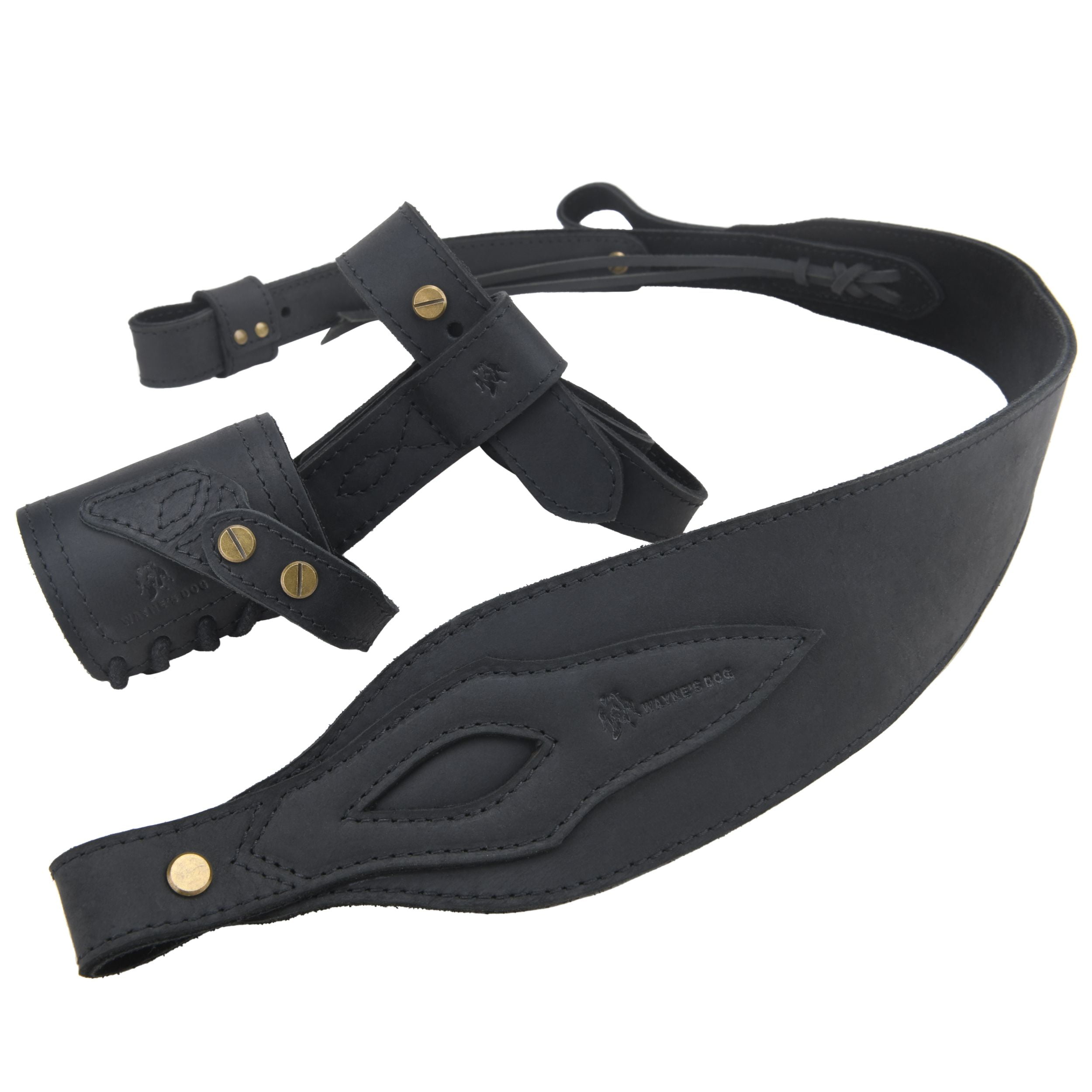 1 Suit Full Leather Rifle No Drill Harnessed Buttstock Holder Cover , Barrel Mount with Leather Gun  Sling