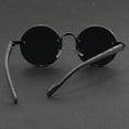 thumbnail image 5 of A Pair of Men'S Round Retro-Style Glasses with Metal Frames And Faux Wood Grain Legs, Perfect for Casual Decoration, Vintage Style, Full Rim Frame, Decorative Lenses, Ideal for Everyday Use,, 5 of 9