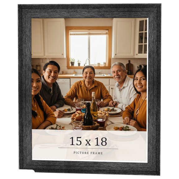 15x18 Frame Black Real Wood Picture Frame Width 1.5 inches | Interior Frame Depth 0.5 inches | Barn