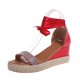 thumbnail image 2 of Zapatos planos de moda para mujer, sandalias informales de tacón de cuña hueca, zapatos de talla grande Wmkox8yii sa1164, 2 of 9