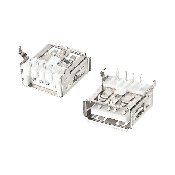 Uxcell 4-Pin DIP 90 Degree 2.0 Type A Female PCB USB Port 20 Count