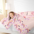 thumbnail image 3 of Feelyou Cartoon Dinosaur Letter A Print Twin Bedding Sets for Boys Girls, Cute Animal Bedding Comforter Set, Blue, Pink Reversible, 7-Piece, 3 of 7