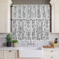 thumbnail image 3 of Kitchen Window Curtains Valance and Tier Set, Boho Retro Flower Pattern Rod Pocket Tier Curtain Valance Set, Vintage Floral Ethnic Style Light Filtering Cafe Curtains for Bedroom Living Room, 3 of 9