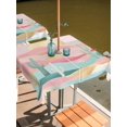 thumbnail image 2 of Square Outdoor Tablecloth with Umbrella Hole South West Boho Outside Table Cloth Waterproof Patio Table Cover Abstract Pink Gold Mountains Cactus Zipper Tablecloths for Picnic Camping 54x54 Inch, 2 of 8