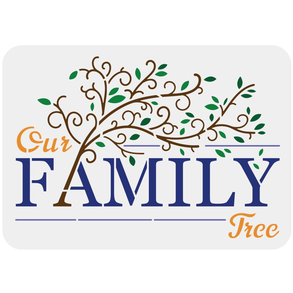 1pc Family Tree Stencil 29.7x21cm Reusable Tree Stencil Tree with Text