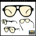 thumbnail image 2 of Retro Vintage Vibe Unique Horned Hinge Thick Plastic Racer Sunglasses Black - Beige, 2 of 7